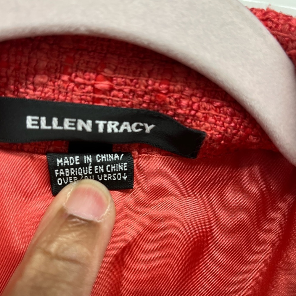 Ellen Tracy Coral Tweed Blazer - Picture 2 of 9